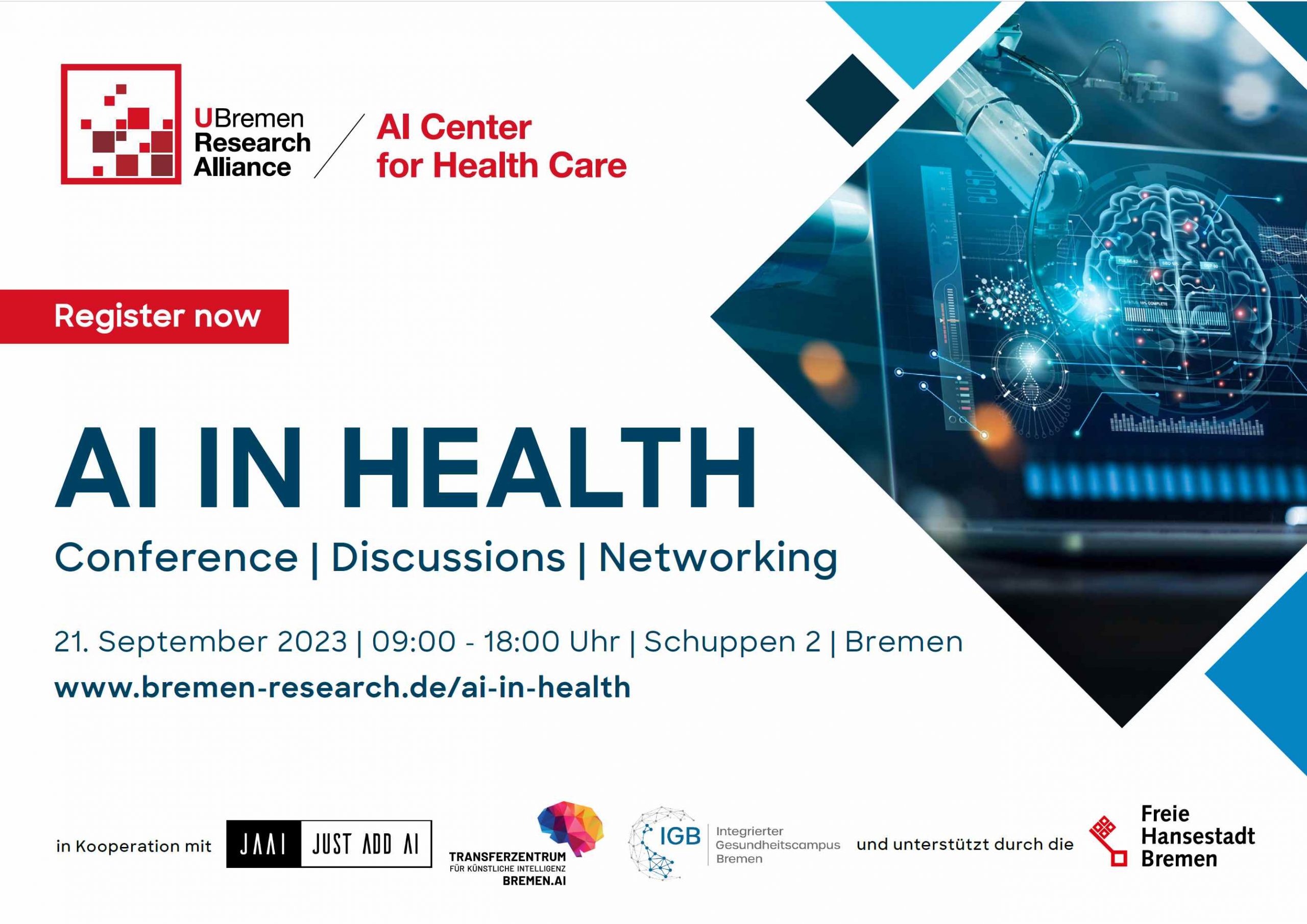 U Bremen Research Alliance Konferenz: AI in Health am 21.09.2023 - Minds,  Media, Machines
